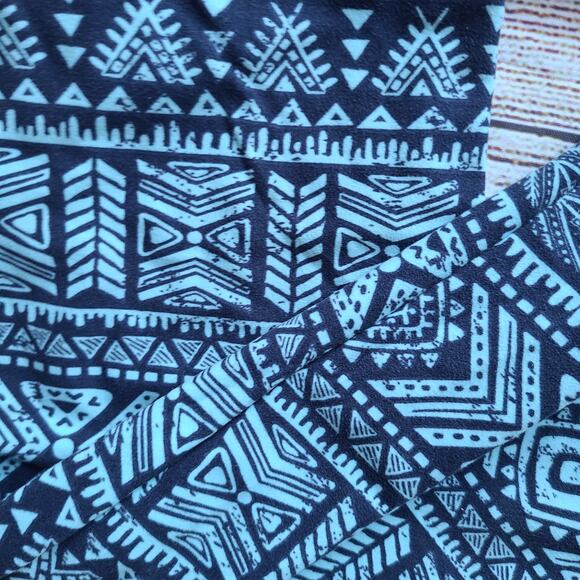 Agnes & Dora Teal and Navy Blue Leggings Small/Medium - Picture 3 of 5